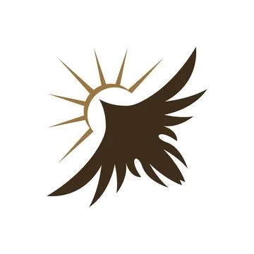 Crow Icon Logo Design Stock Illustration