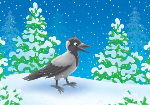 Crow Stock Illustration