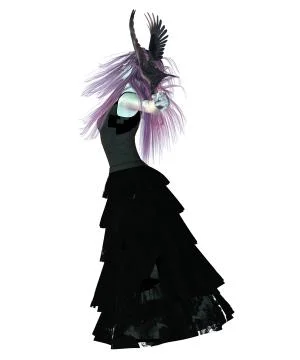Crow Lady Stock Illustration