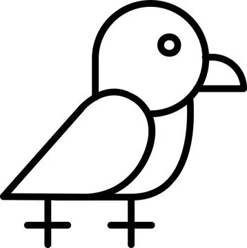 Crow Line Icon Design Stock Illustration