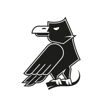 Crow logo. Isolated Crow on white background. illustration Stock Illustration