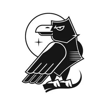 Crow logo. Isolated Crow on white background. illustration Stock Illustration