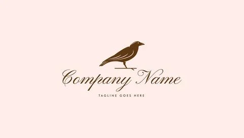 The crow logo is standing relaxed. Stock Illustration