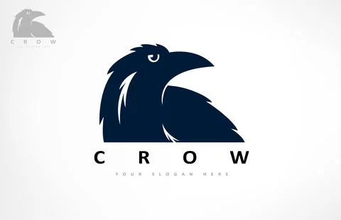Crow logo vector. Raven bird. Animal design. Stock Illustration
