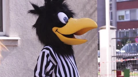 Crow Mascot Waving Hands Video stock 262562594