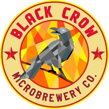 Crow Perched Microbrewery Circle Low Polygon Low polygon style illustratio... Stock Photos