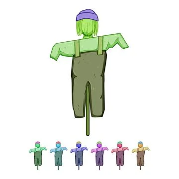 Crow scarecrow cartoon vector graphic Stock Illustration