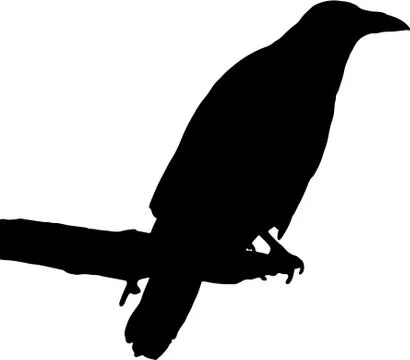 Crow silhouette isolated Stock Illustration