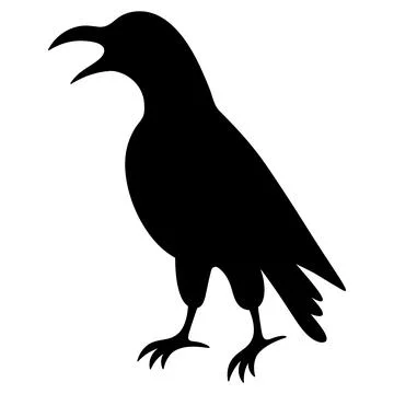Crow. Silhouette. Vector illustration. Stock Illustration