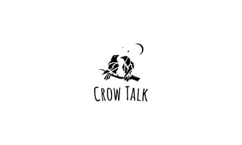 Crow talk vector logo image Stock Illustration
