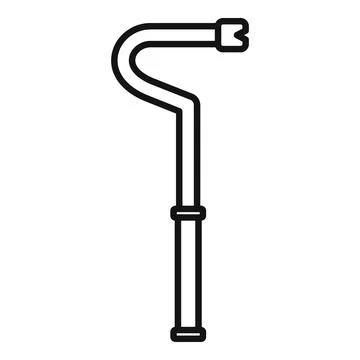 Crowbar with curved end for pulling nails Illustrazione stock