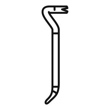 Crowbar icon representing construction tool for pulling nails Illustrazione stock