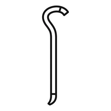 Crowbar icon representing construction tool for prying Stock Illustration