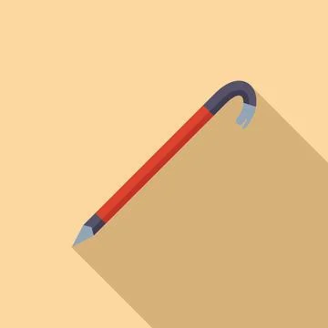 Crowbar icon showing nail puller with long shadow Stockillustratie