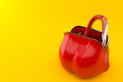 Crowbar inside red purse Stock Illustration