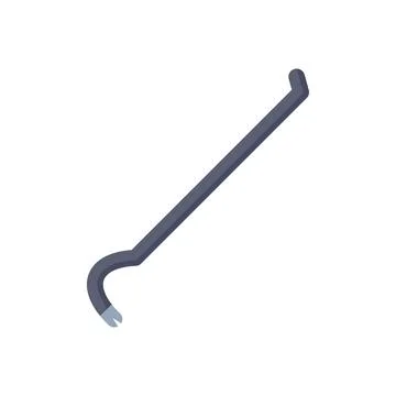 Crowbar with a metal hook for pulling nails is being used by a construction w Stock Illustration