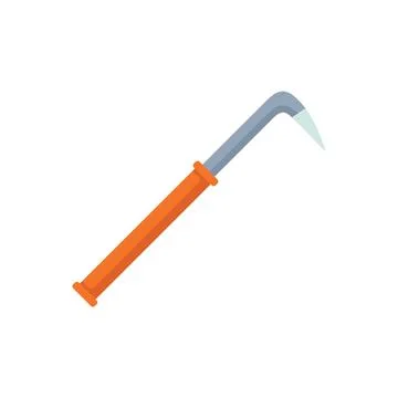 Crowbar with orange handle for pulling nails Stock Illustration
