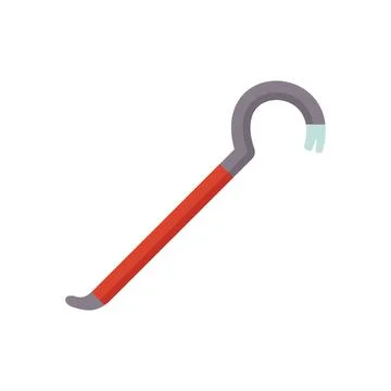 Crowbar with red handle for pulling nails Illustration