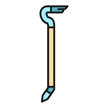 Crowbar tool for construction and demolition work Stock Illustration