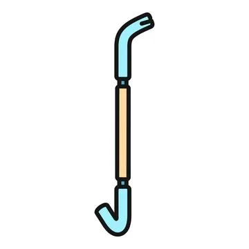 Crowbar tool creating leverage with flat icon design Stockillustratie