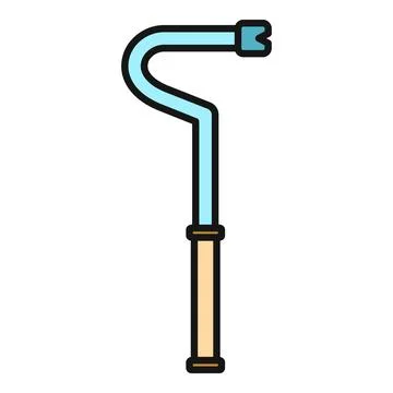 Crowbar tool icon for construction and demolition work Stock Illustration