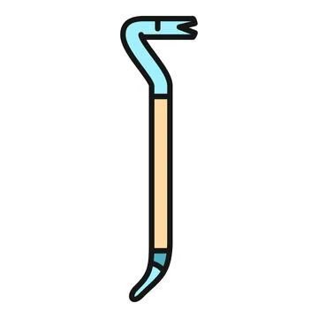 Crowbar tool icon for construction, leverage, and force Stock Illustration