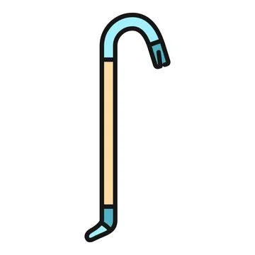 Crowbar tool icon flat design illustration Stock Illustration