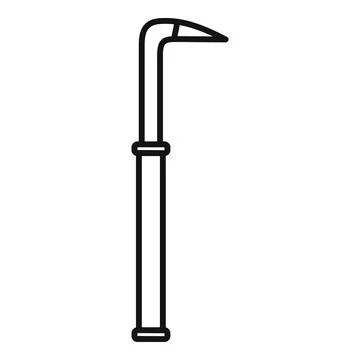 Crowbar tool for pulling nails repairing construction outline icon Illustrazione stock