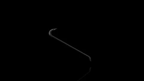 Crowbar turns on itself - loop animation - black background Video stock 255471817