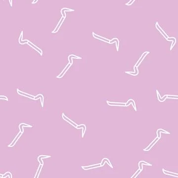 Crowbar weapon line vector seamless pattern Stock Illustration