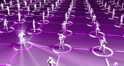 Crowd of 3D Figures Stock Illustration