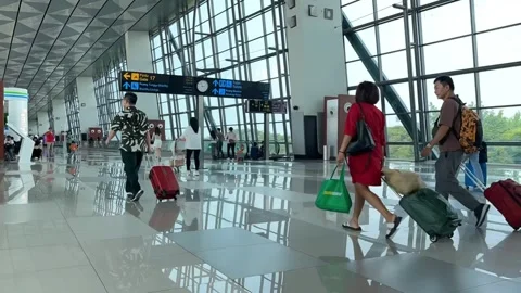 Crowd at the airport Stock Footage 246337861