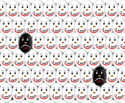 Crowd of amusing personages which wants and don't Stock Illustration