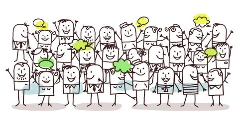 Crowd and happiness Stock Illustration