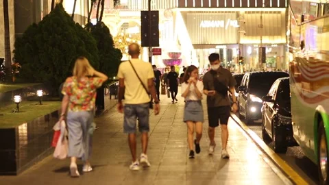 Crowd and Traffic at Bukit Bintang Kuala Lumpur Video stock 145671807