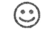 Crowd Animation Forming A Smiling Face Emoticon Shape On A White Background Stock Footage