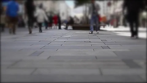 Crowd of anonymous people walking on busy city street Video stock 75376587