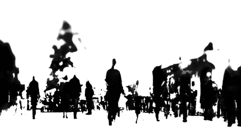 Crowd of anonymous people walking on busy city street Stock Footage 82063734