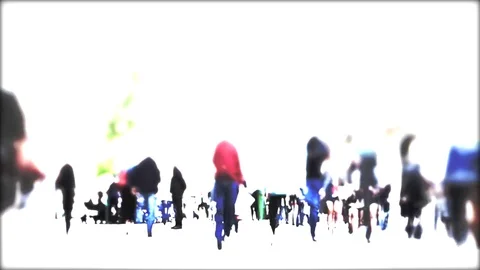 Crowd of anonymous people walking on busy city street Video stock 82063736