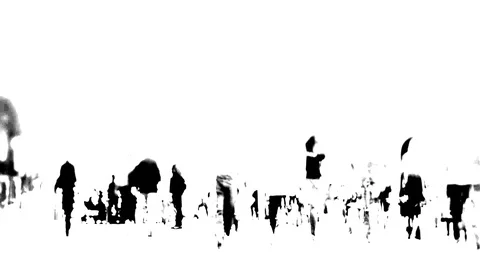 Crowd of anonymous people walking on busy city street Video stock 82063741