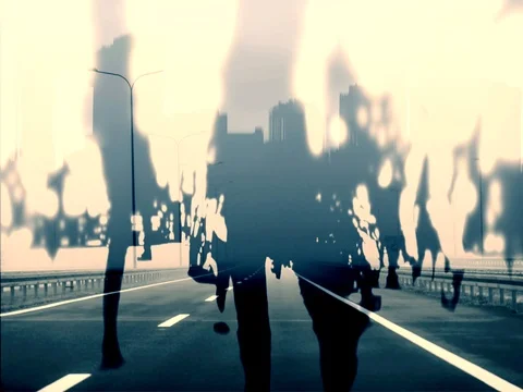 Crowd of anonymous people walking Video stock 72276390