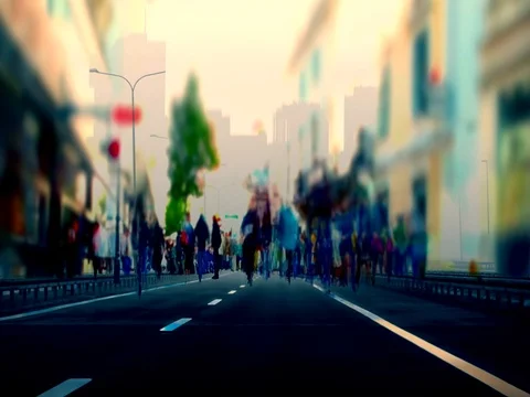 Crowd of anonymous people walking Stock Footage 72277829