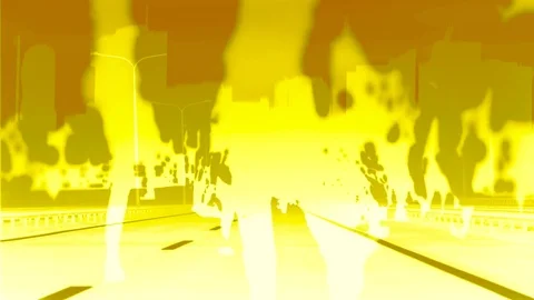 Crowd of anonymous people walking on sunset in the city streets Video stock 72273139