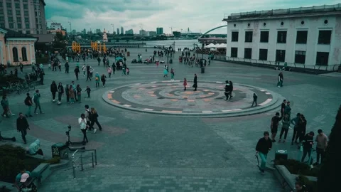 Crowd Of Anonymous Unrecognizable People Walking at the street. Time lapse vi Stock Footage 156409313