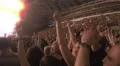 Crowd applauding in euphoria, clapping in tune with popular song during concert HD Footage