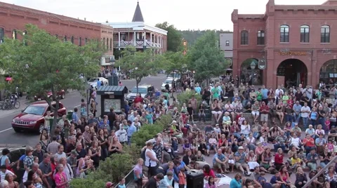 Crowd Applauds at Ourdoor Event Stock Footage 44267141