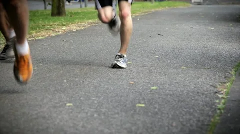 A crowd of athletes running  a marathon Stock Footage 11136674
