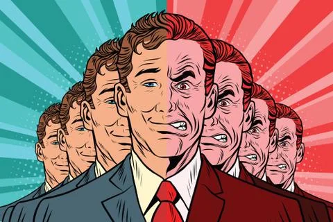 Crowd bad good people Stock Illustration