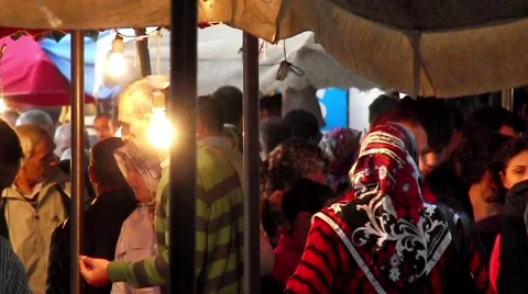 Crowd bazaar 02 Stock Footage 917395