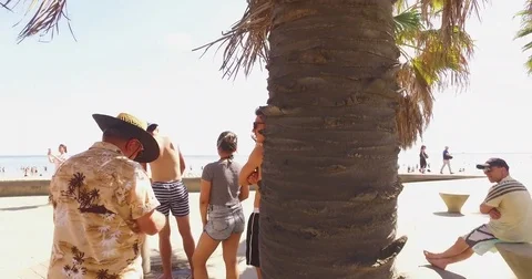 Crowd in the beach Stock Footage 82593928